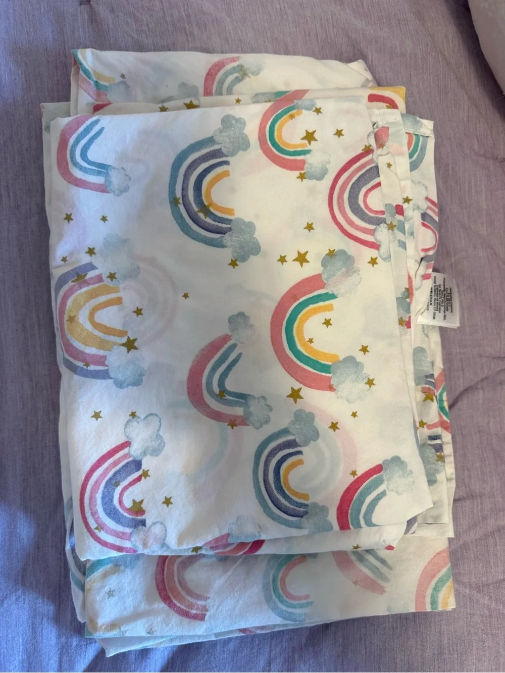 Pottery Barn Kids Pastel Rainbow Toddler Sheet Set